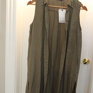 Olive Vest Cardigan